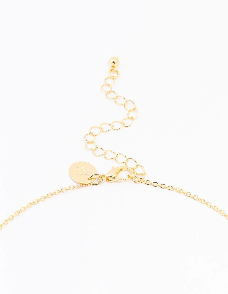 Gold Plated Pave Letter J Necklace - Image 3