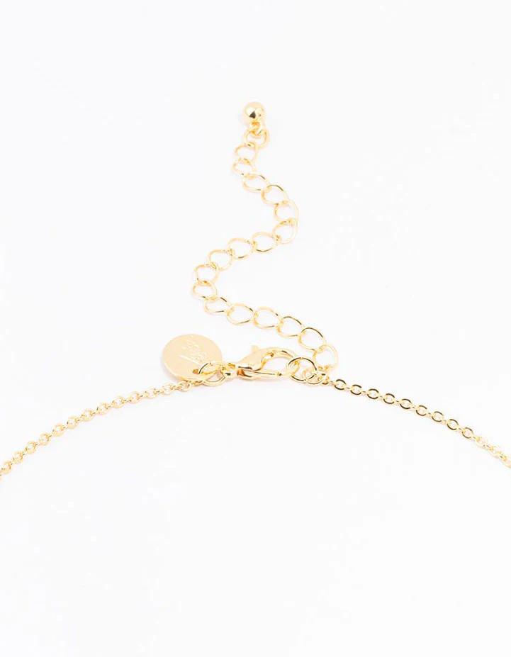 Gold Plated Pave Letter K Necklace - Image 3