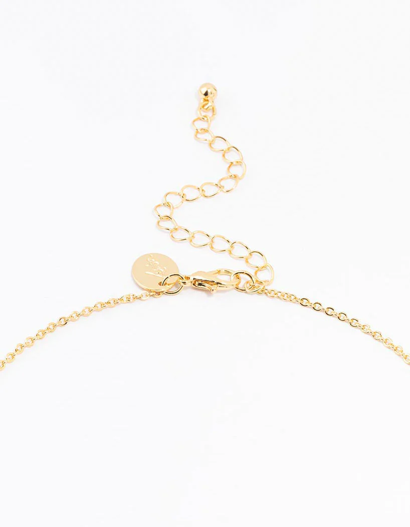 Gold Plated Pave Letter L Necklace - Image 3