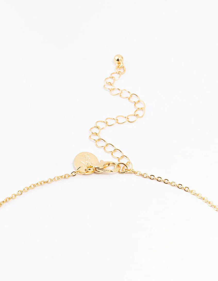 Gold Plated Pave Letter S Necklace - Image 3