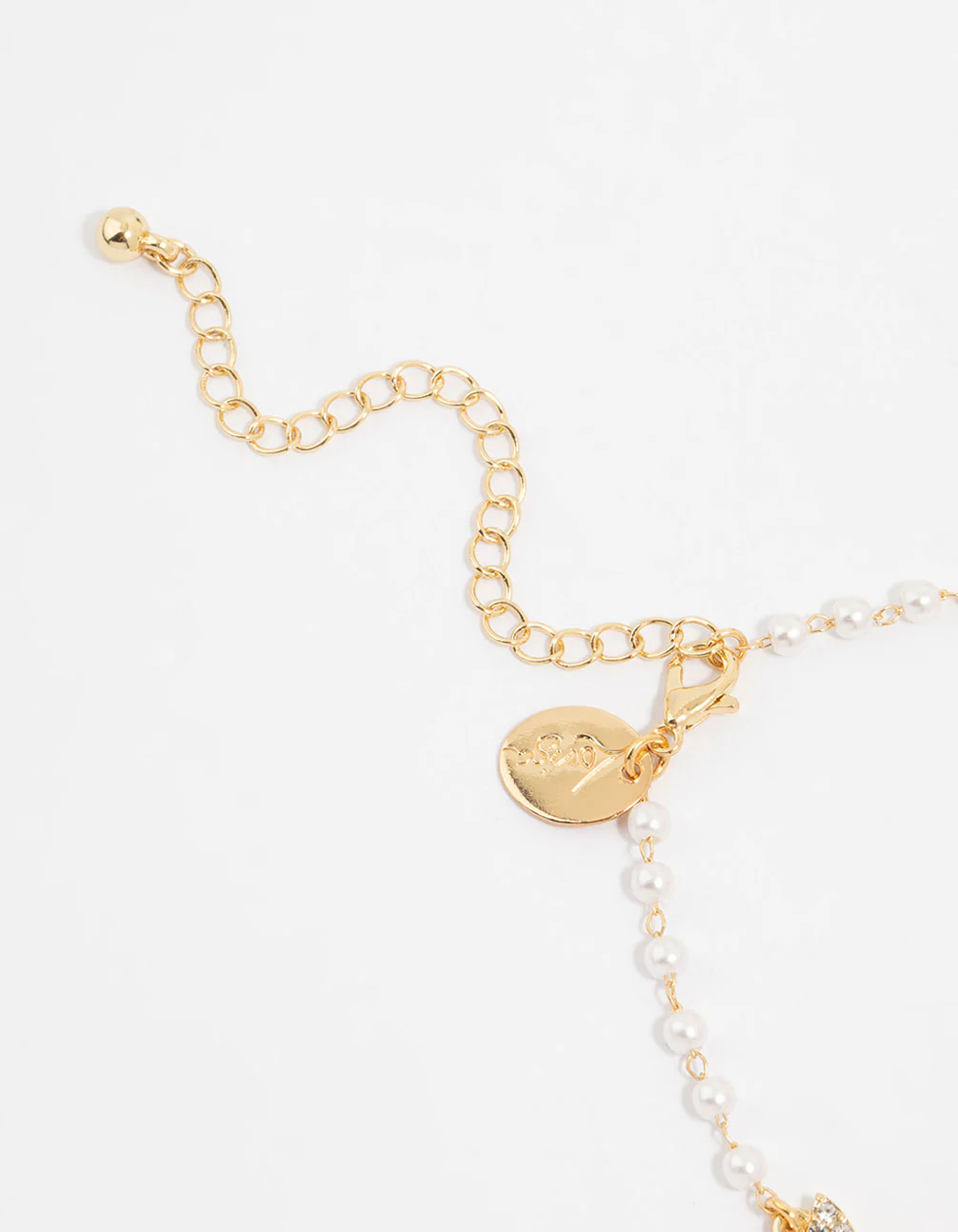 Gold Plated Pearl & Butterfly Charm Bracelet - Image 3