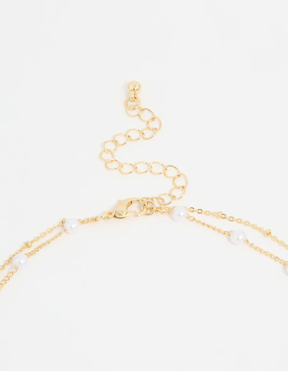 Gold Plated Pearl Butterfly Layered Necklace - Image 3