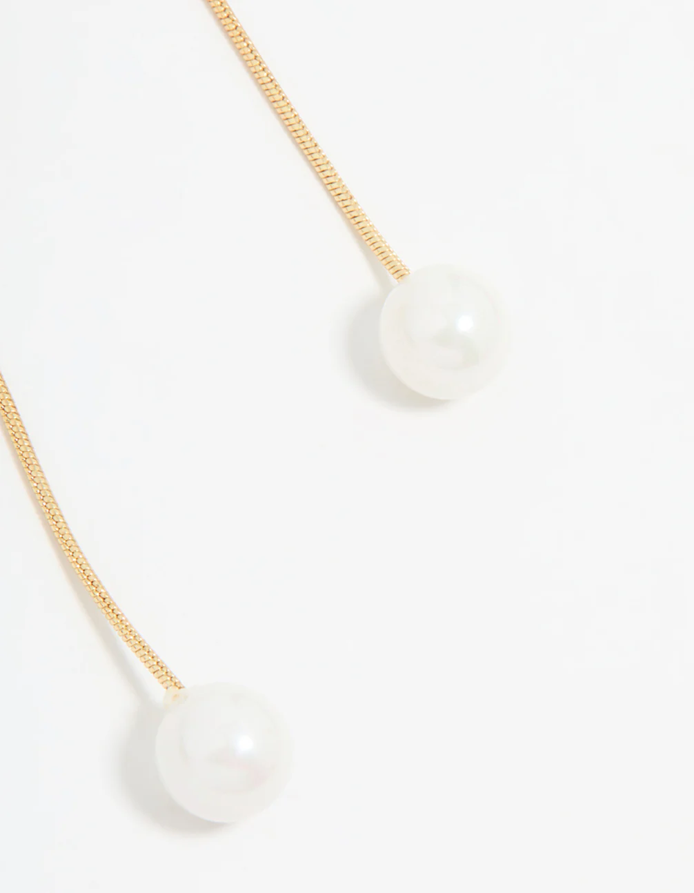 Gold Plated Pearl Butterfly Long Drop Earrings - Image 5