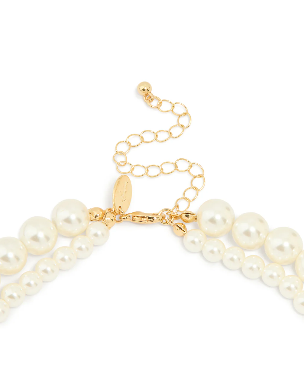Gold Plated Pearl Layered Necklace - Image 3