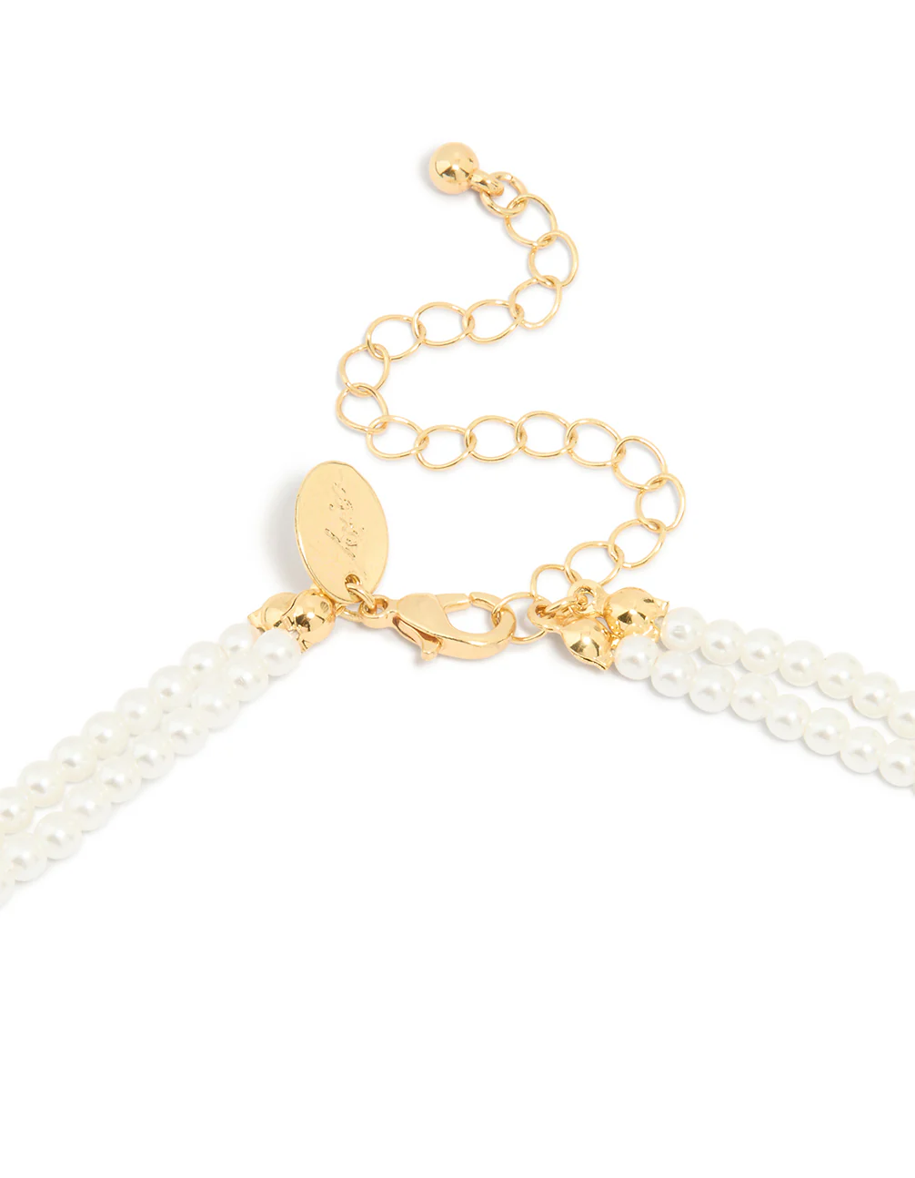 Gold Plated Pearl Layered Strand Necklace - Image 3