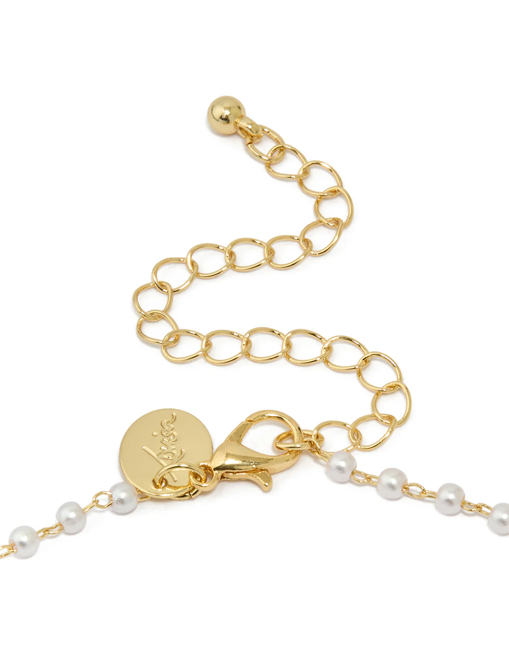 Gold Plated Pearl Letter A Necklace - Image 3