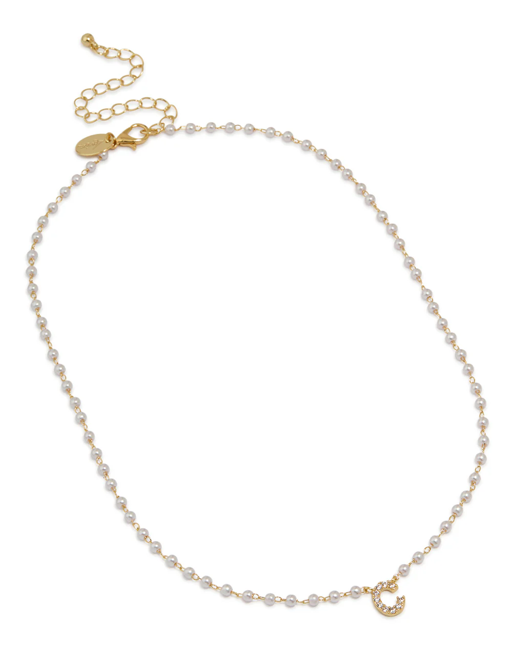 Gold Plated Pearl Letter C Necklace - Image 2