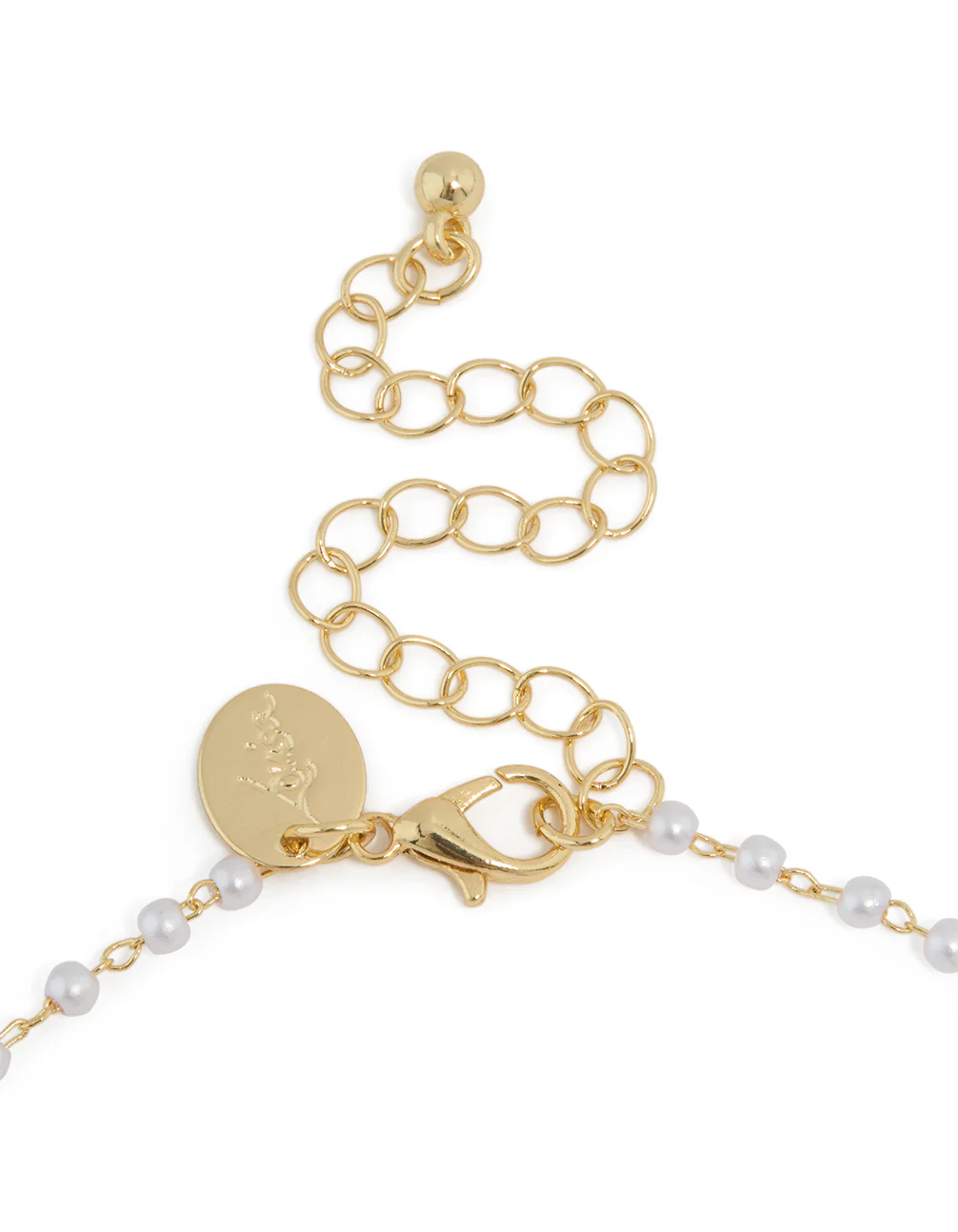 Gold Plated Pearl Letter K Necklace - Image 3