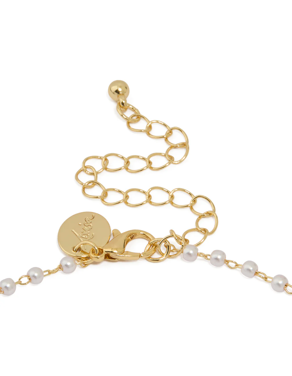 Gold Plated Pearl Letter L Necklace - Image 3