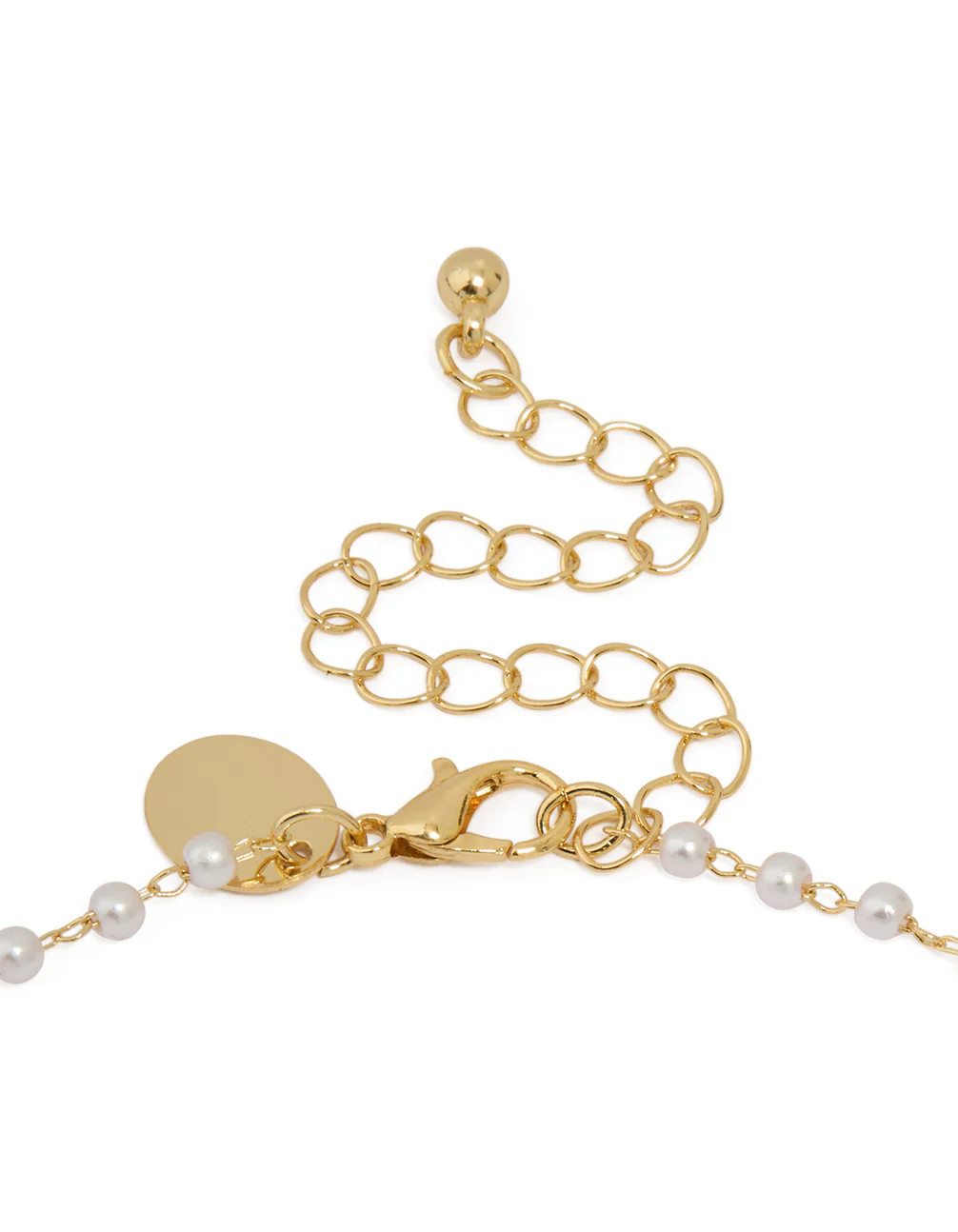 Gold Plated Pearl Letter M Necklace - Image 3