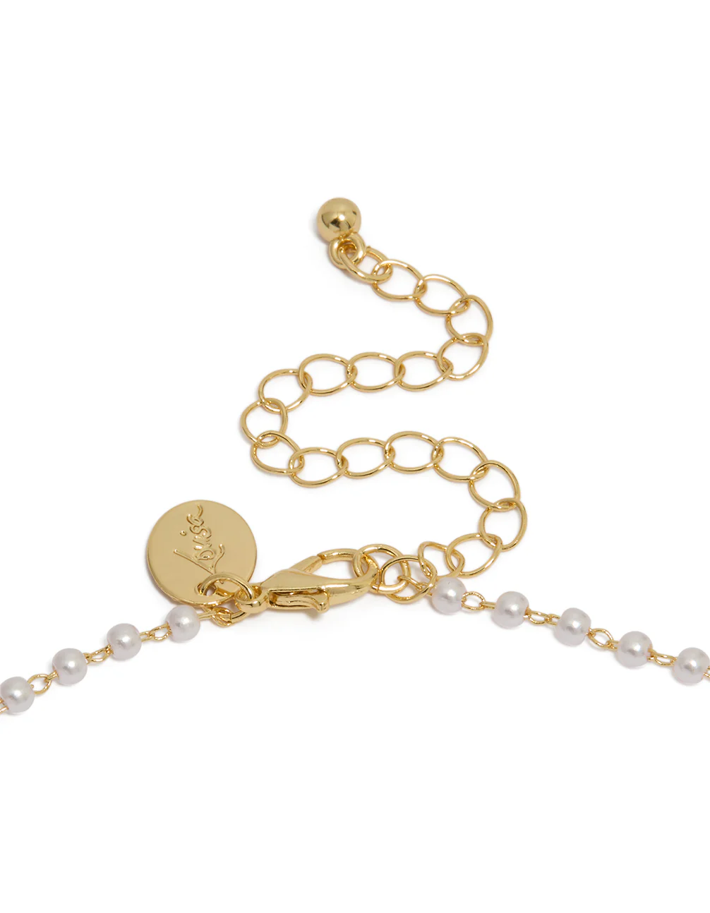Gold Plated Pearl Letter R Necklace - Image 3