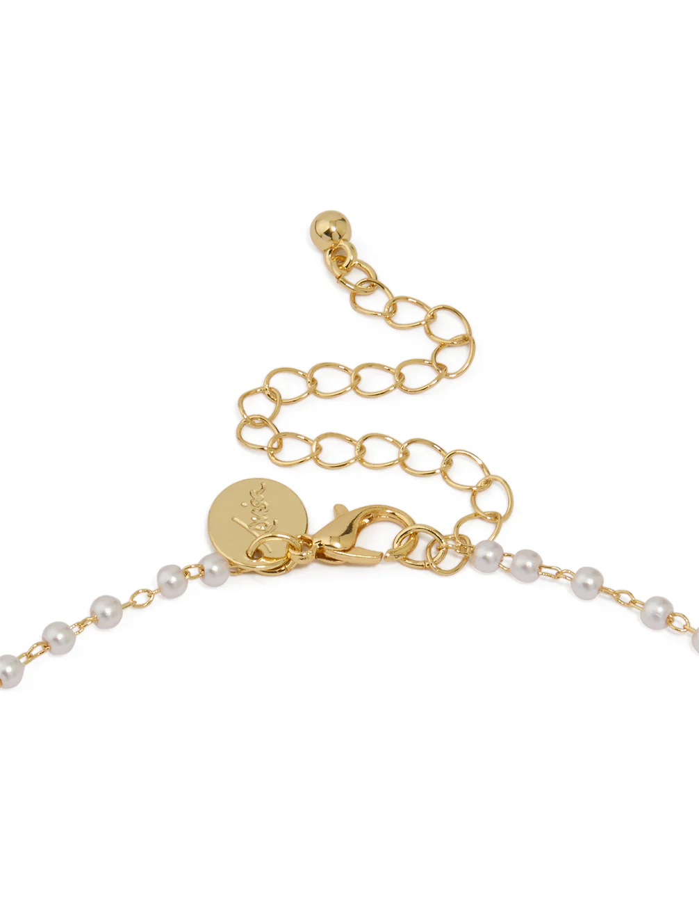 Gold Plated Pearl Letter S Necklace - Image 3