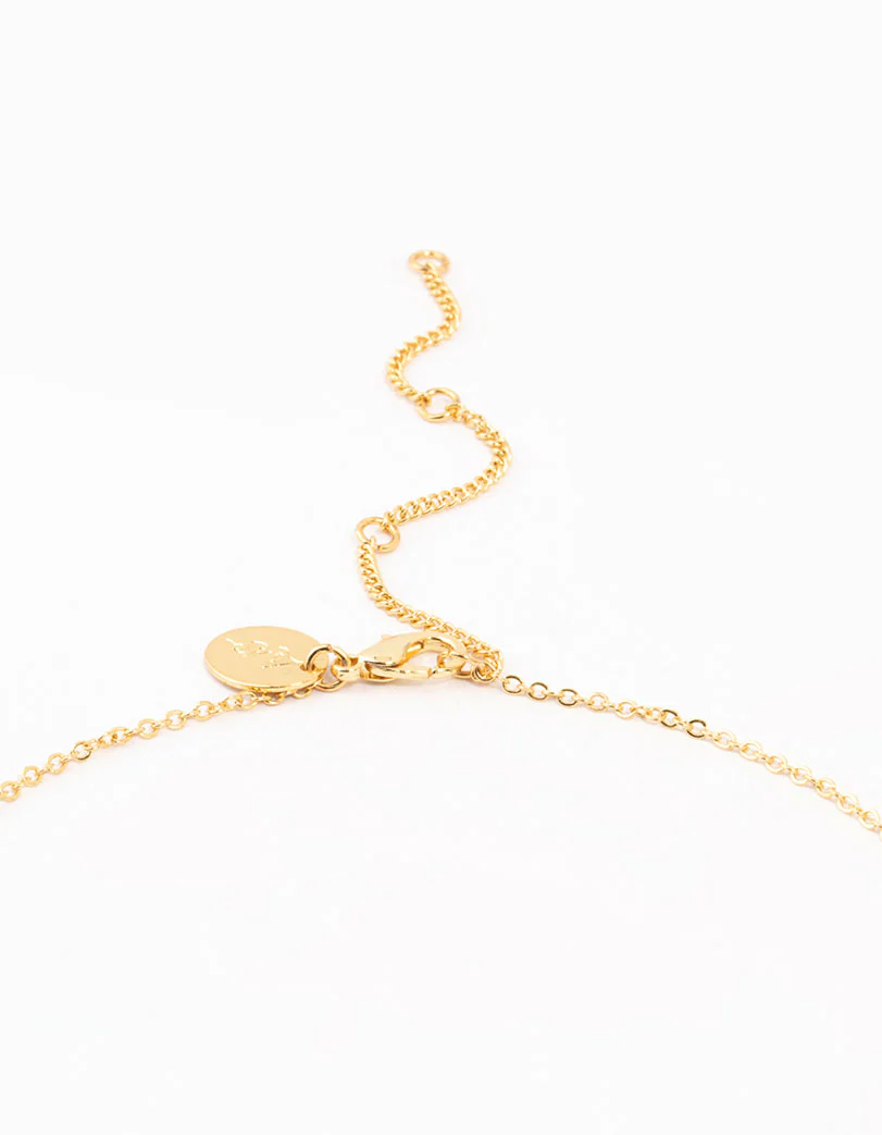 Gold Plated Pearlescent Mary Necklace - Image 3