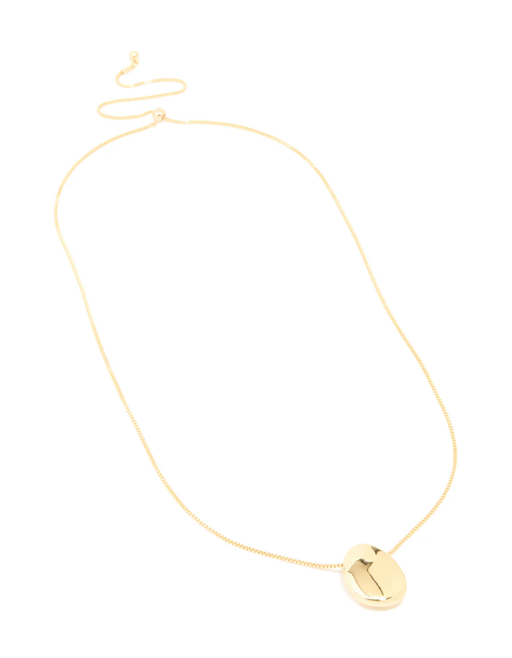 Gold Plated Pebble Long Toggle Necklace - Image 2