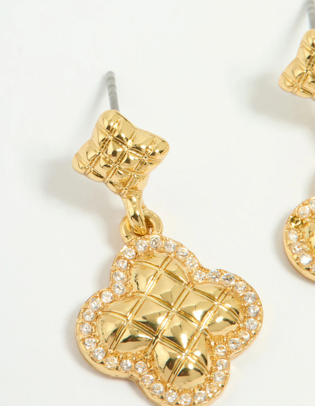 Gold Plated Petal Drop Earrings - Image 2