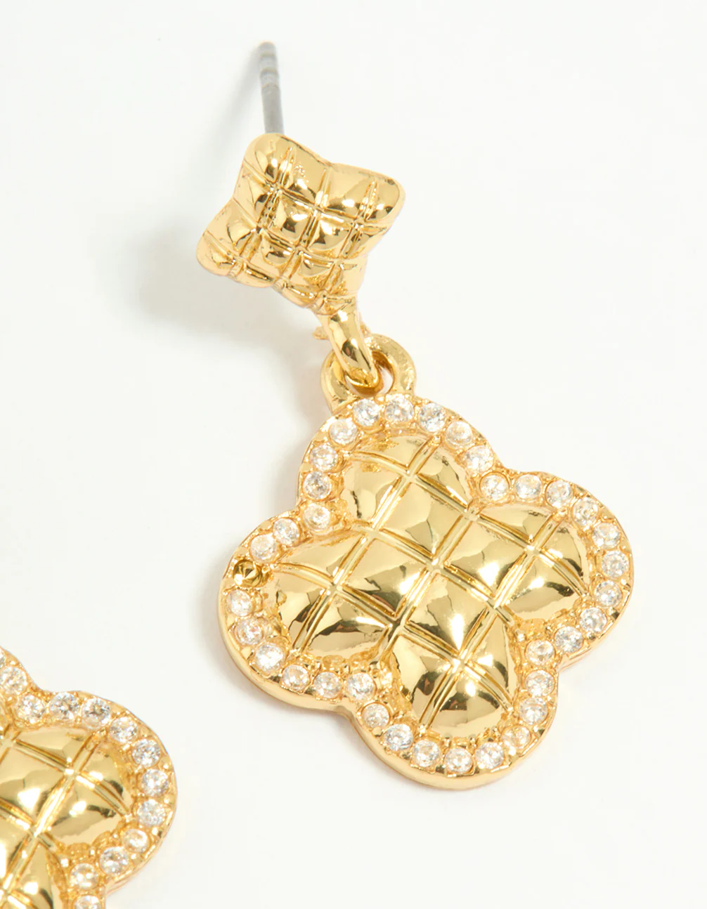 Gold Plated Petal Drop Earrings - Image 3