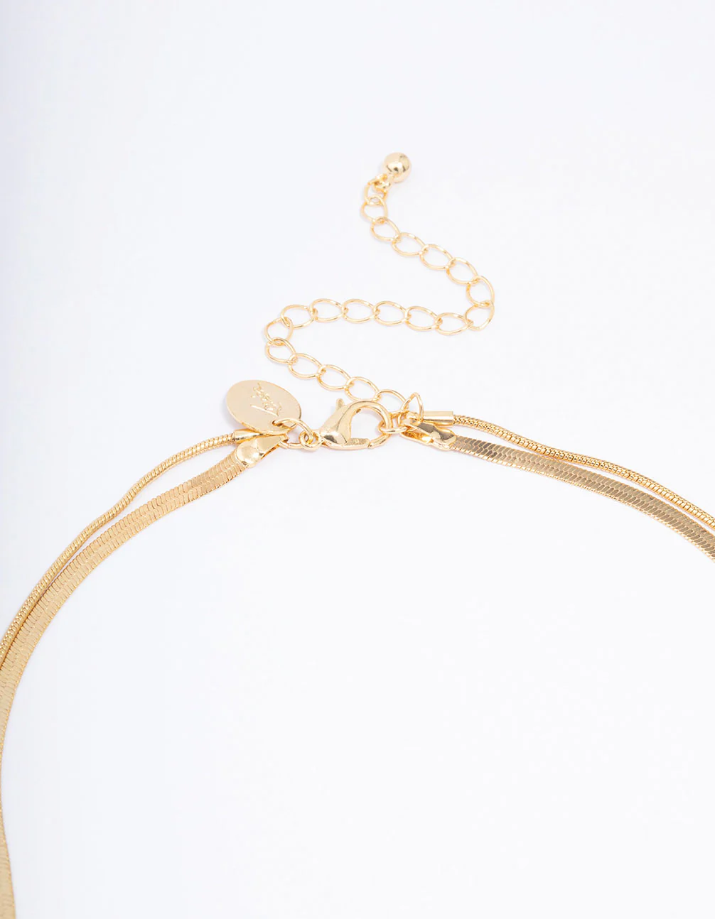 Gold Plated Plain Cross Snake Layered Necklace - Image 3