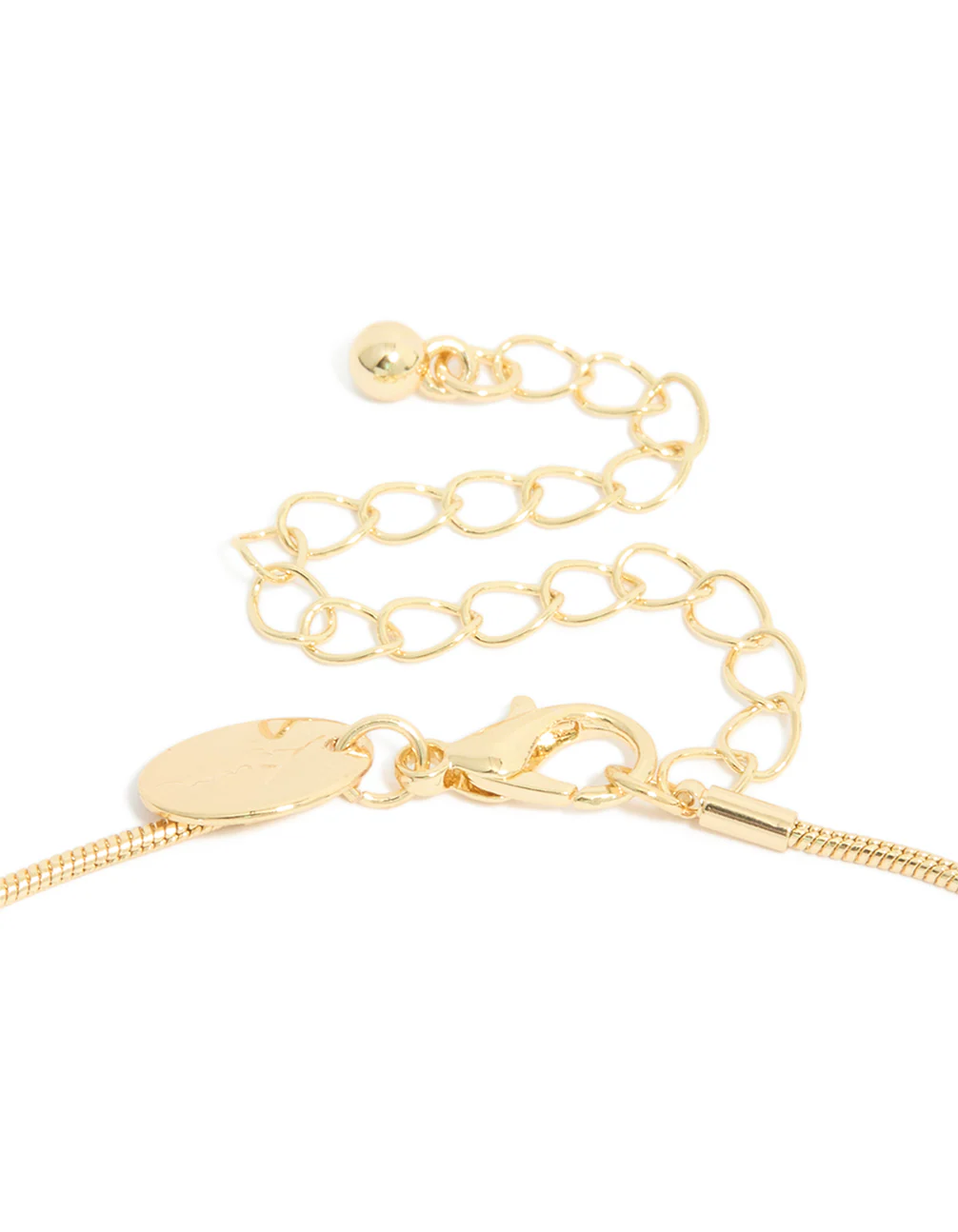 Gold Plated Puffy Square Open Pendant Necklace - Image 3