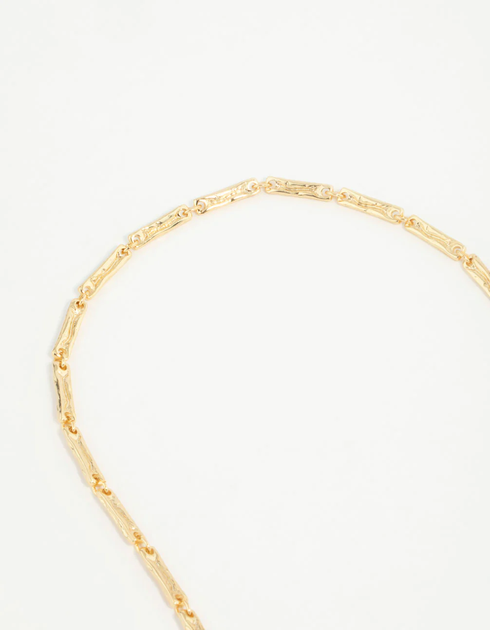 Gold Plated Rectangle & Hammered Y-Necklace - Image 5