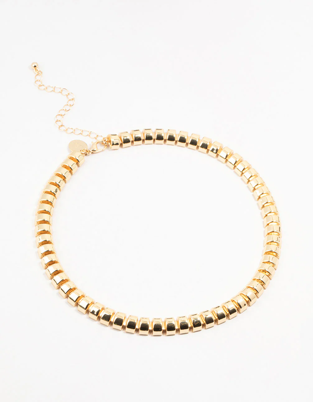 Gold Plated Rectangle Link Necklace - Image 2