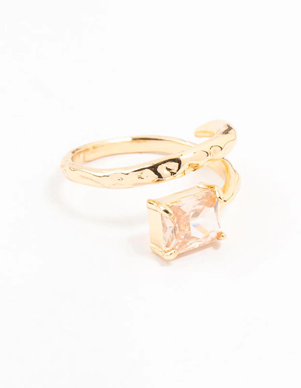 Gold Plated Rectangular Fine Wrapped Ring
