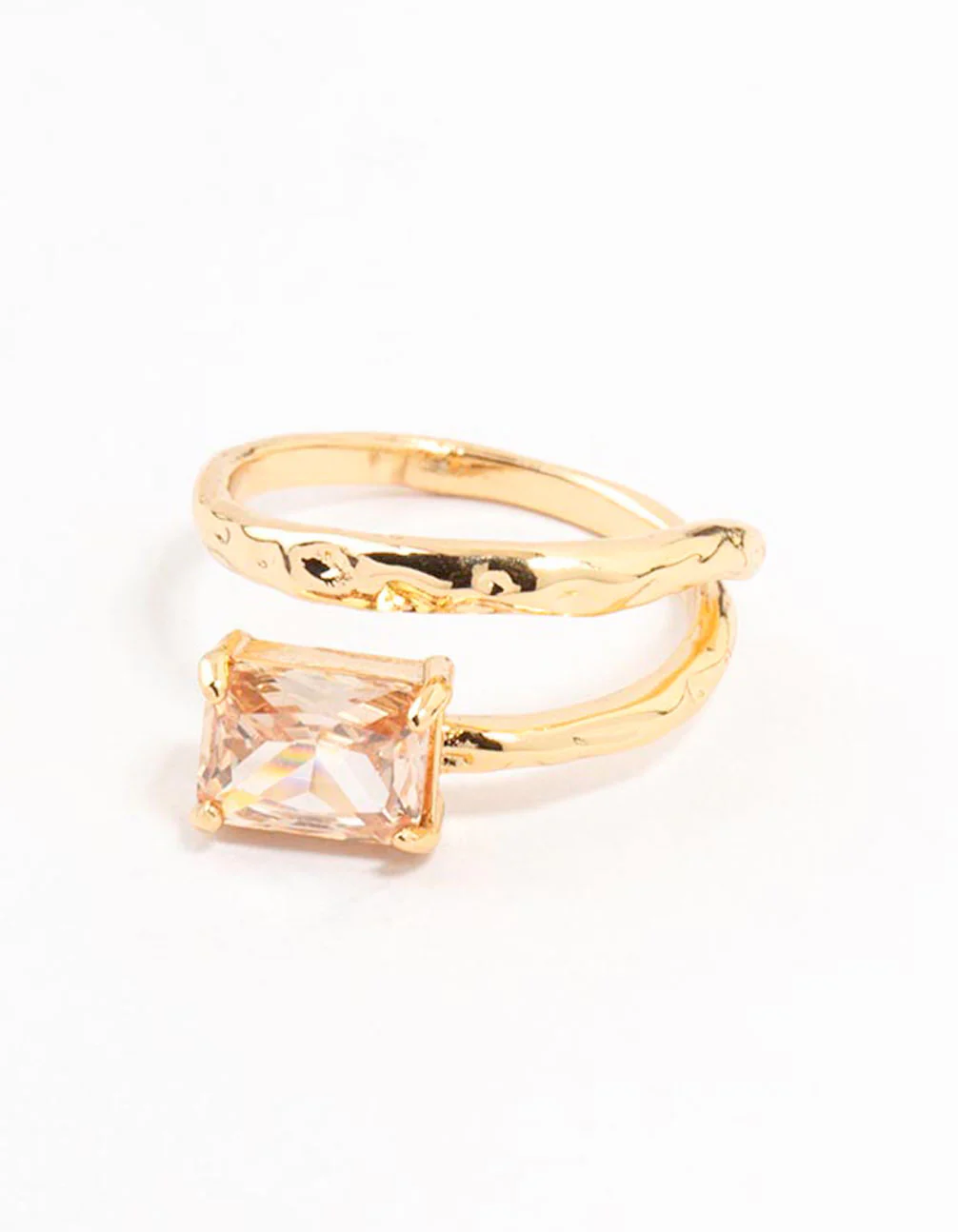 Gold Plated Rectangular Fine Wrapped Ring - Image 3