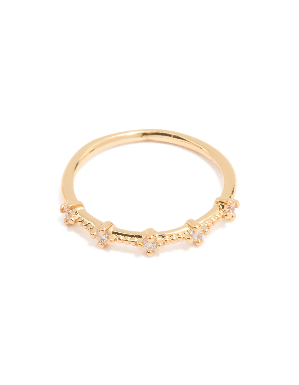 Gold Plated Red Cubic Zirconia Elegant Pear Stacking Rings 3-Pack - Image 3
