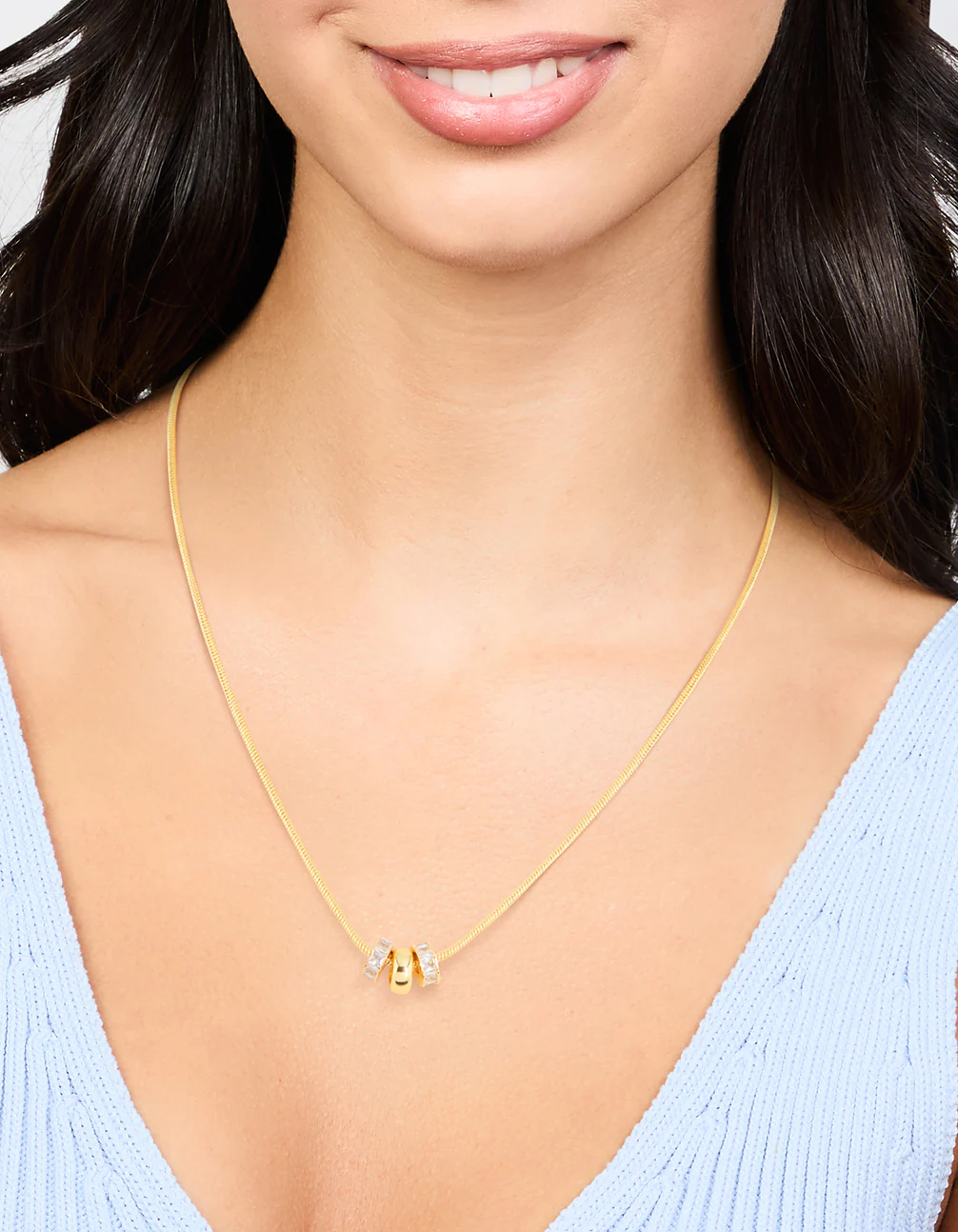 Gold Plated Rondell Pendant Necklace - Image 2