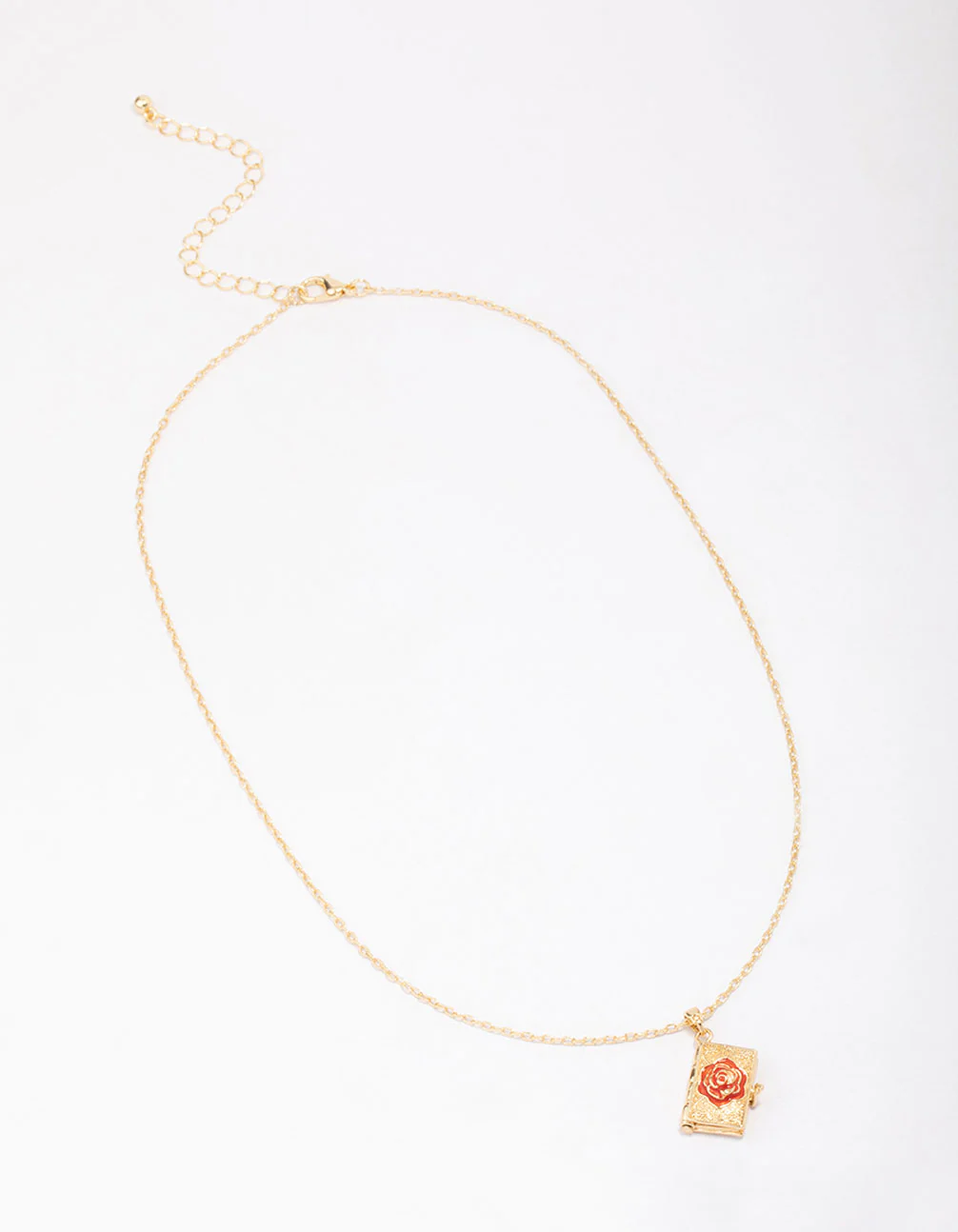 Gold Plated Rose Locket Pendant Necklace - Image 3