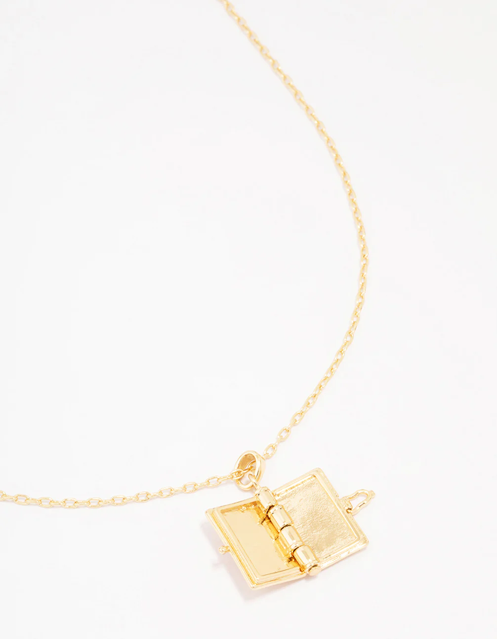 Gold Plated Rose Locket Pendant Necklace - Image 4