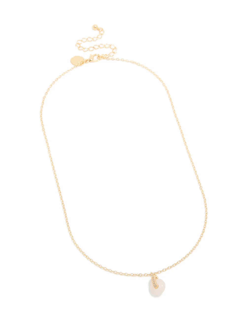 Gold Plated Rose Quartz Semi-Precious Stone Cubic Zirconia Doughnut Necklace - Image 4