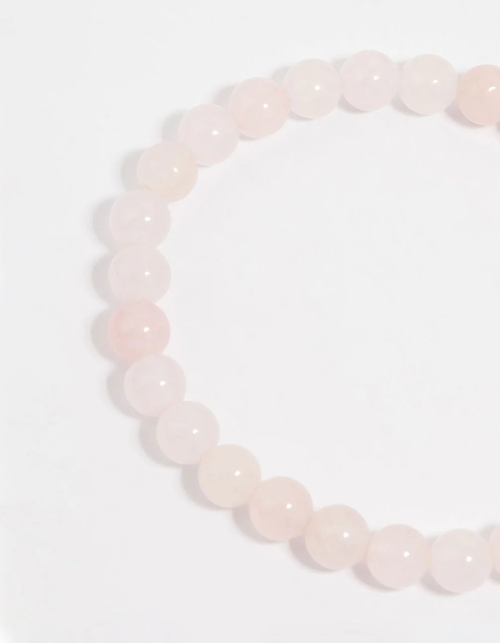 Gold Plated Rose Quartz Stretch Bracelet - Image 3