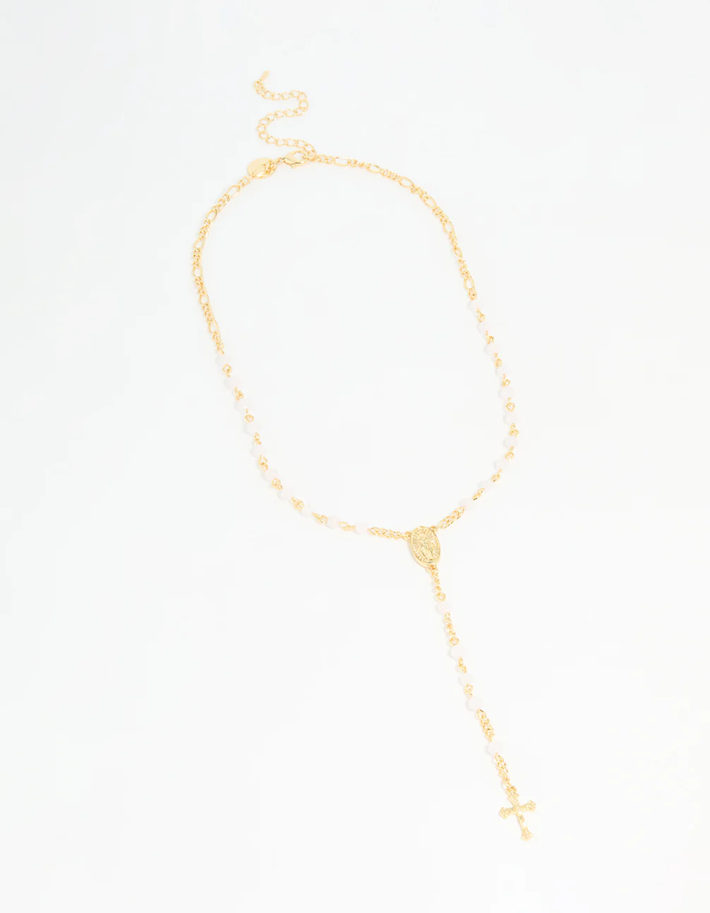Gold Plated Rose Quartz Y-Necklace - Image 4