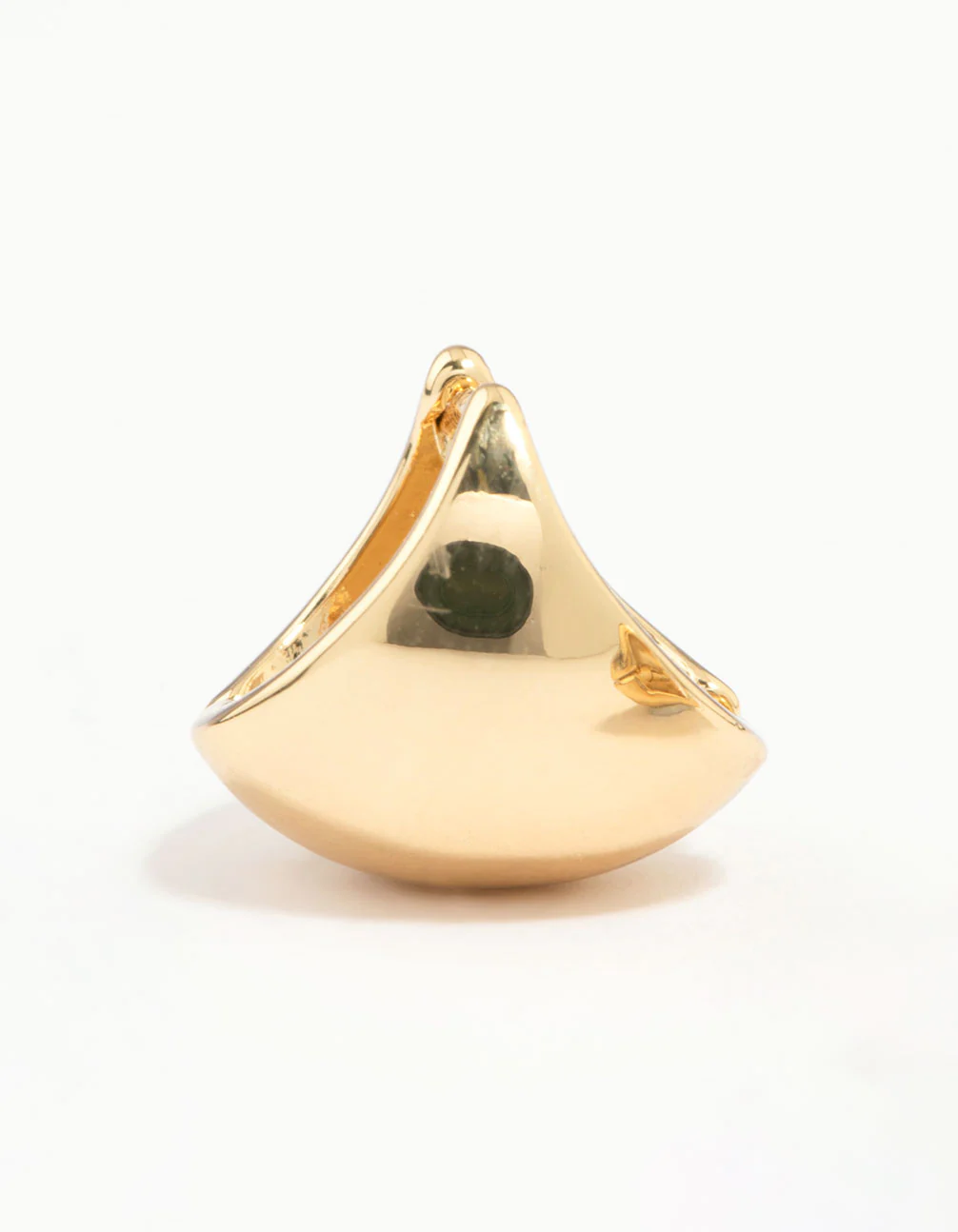 Gold Plated Round Bottom Hoop Earrings - Image 4