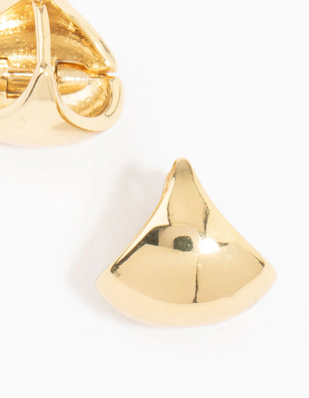 Gold Plated Round Bottom Hoop Earrings - Image 5