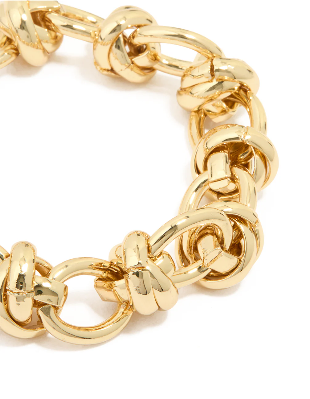 Gold Plated Round Knot Link Bracelet - Image 2