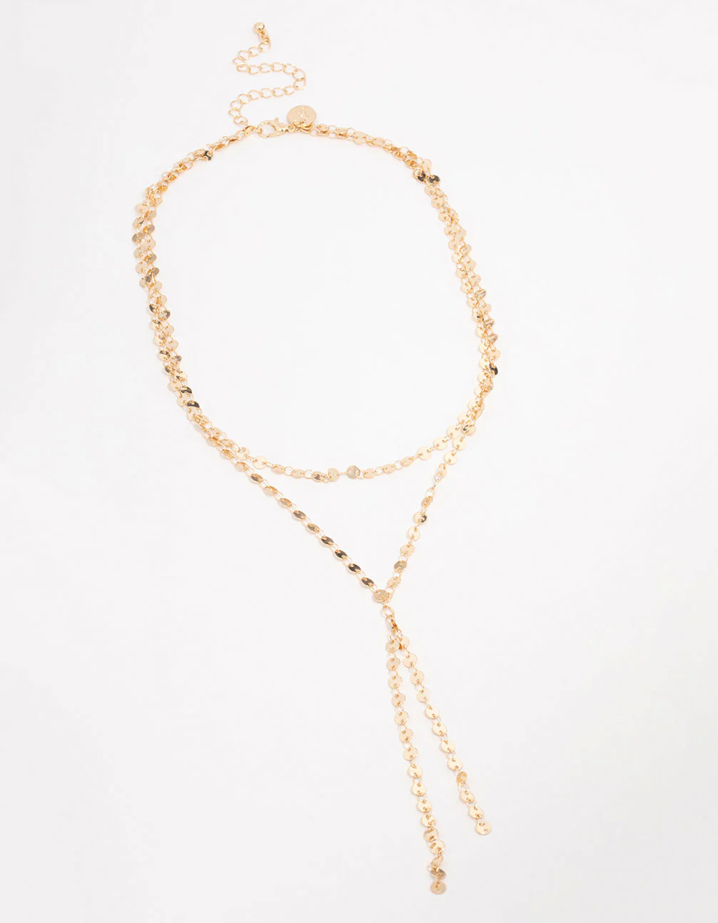 Gold Plated Round Link Layered Y-Necklace - Image 2