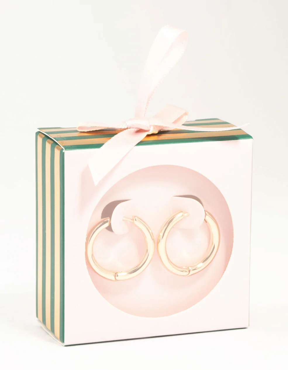 Gold Round Medium Huggie Earrings - Image 3