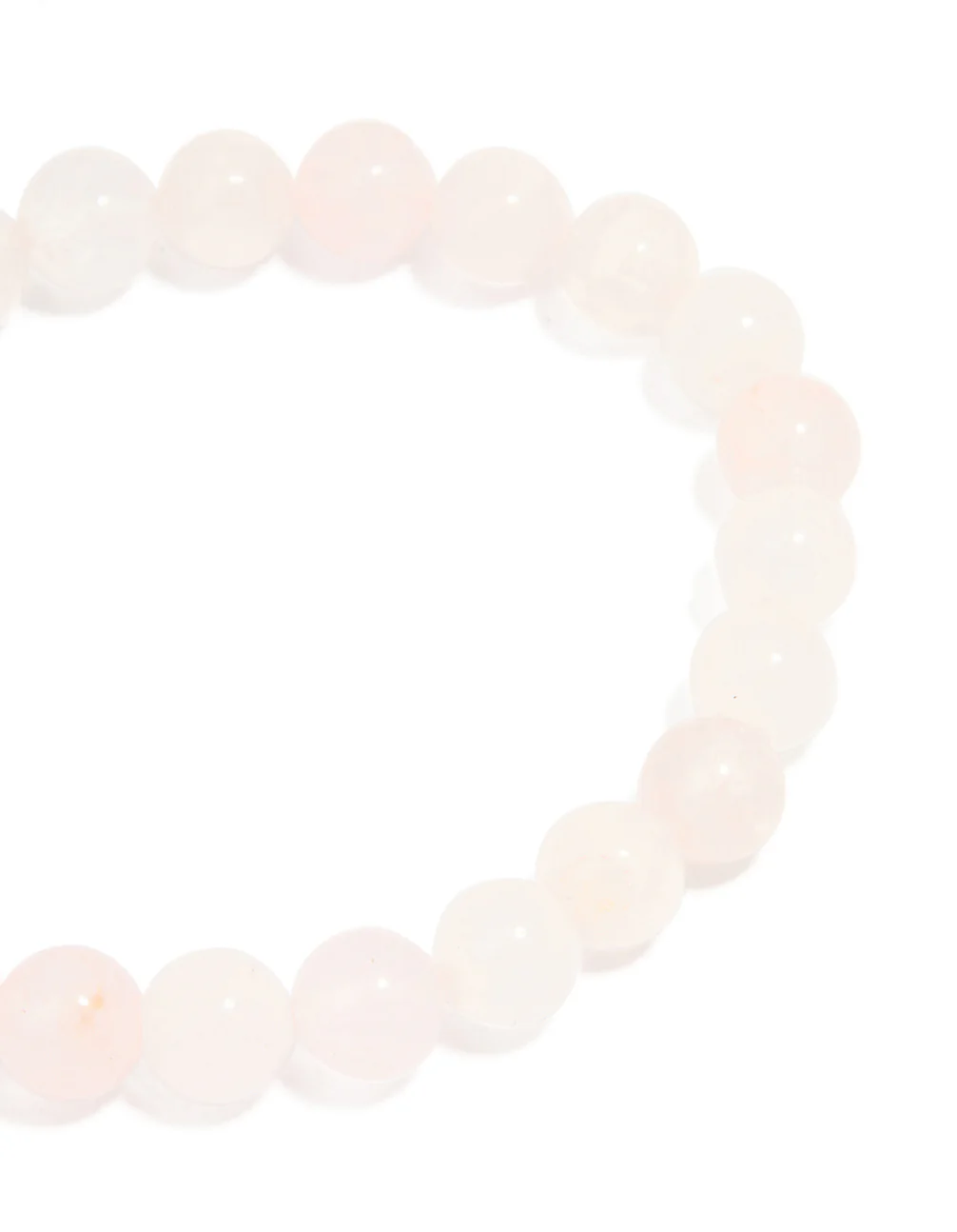 Gold Plated Round Rose Quartz Stretch Bracelet - Image 3