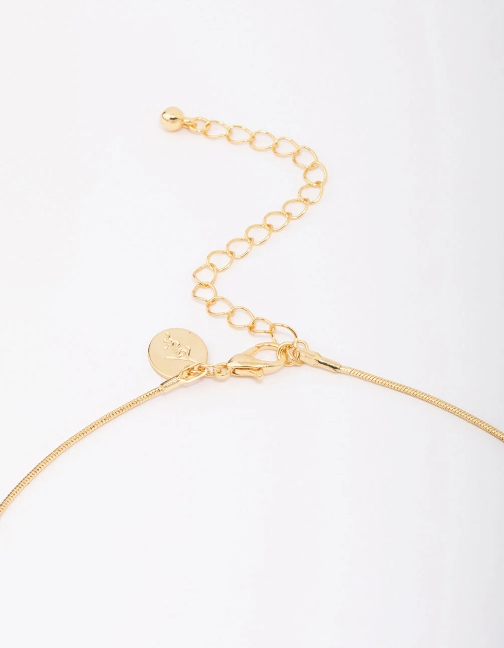 Gold Plated Round Snake Cross Chain Necklace - Image 3