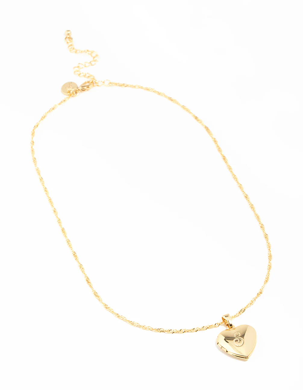 Gold Plated S Heart Locket Necklace - Image 2