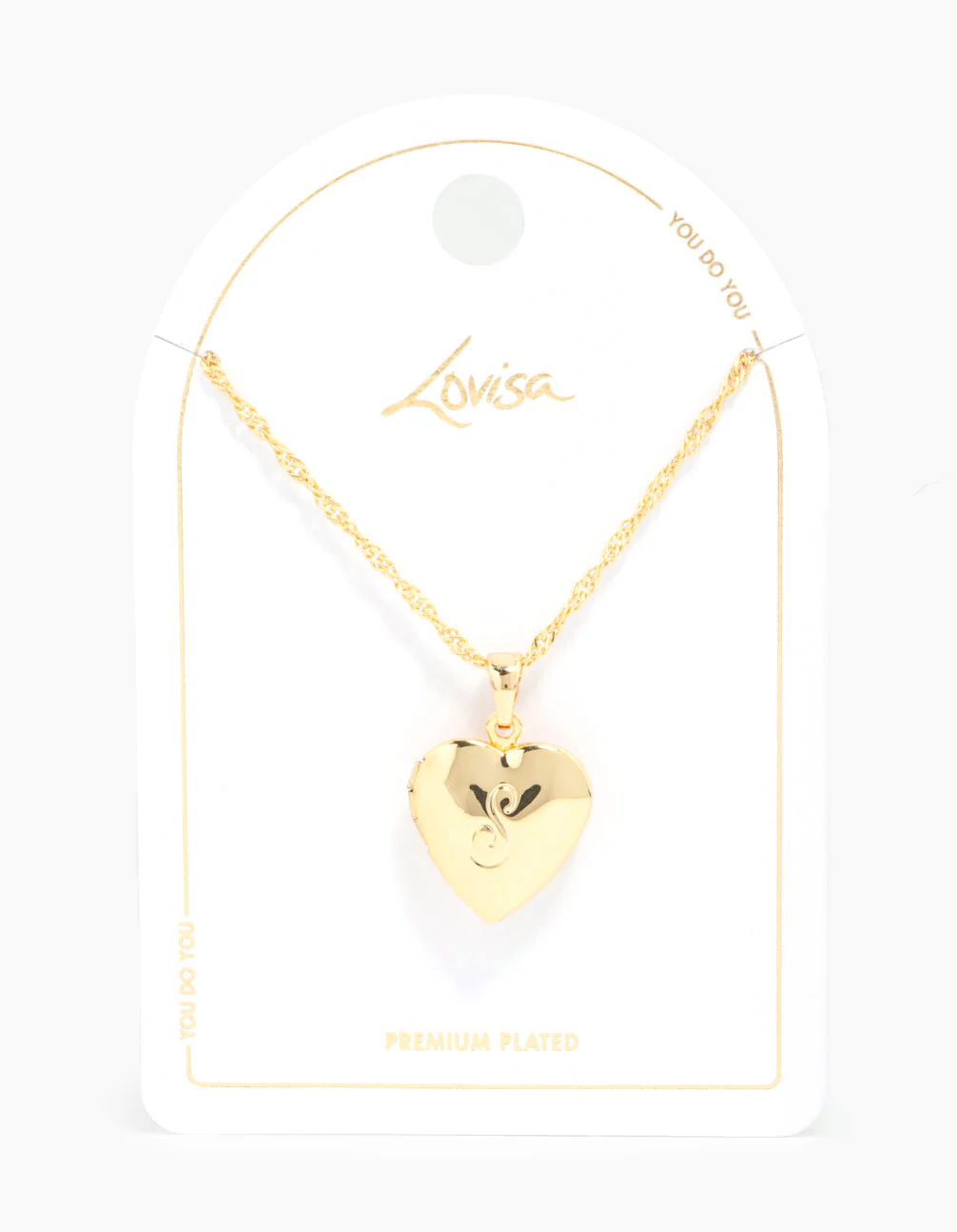 Gold Plated S Heart Locket Necklace - Image 3