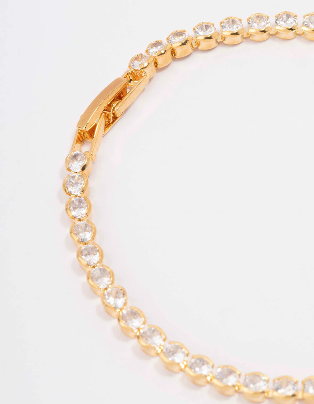 Gold Plated Brass Single Classic Tennis Bracelet - Image 3