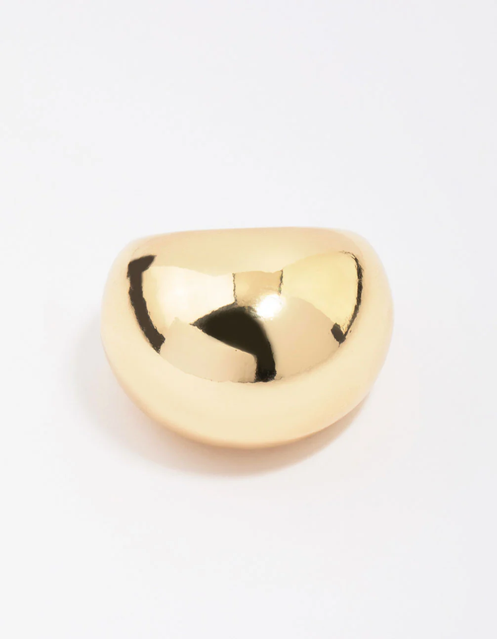 Gold Plated Smooth Round Dome Ring - Image 3