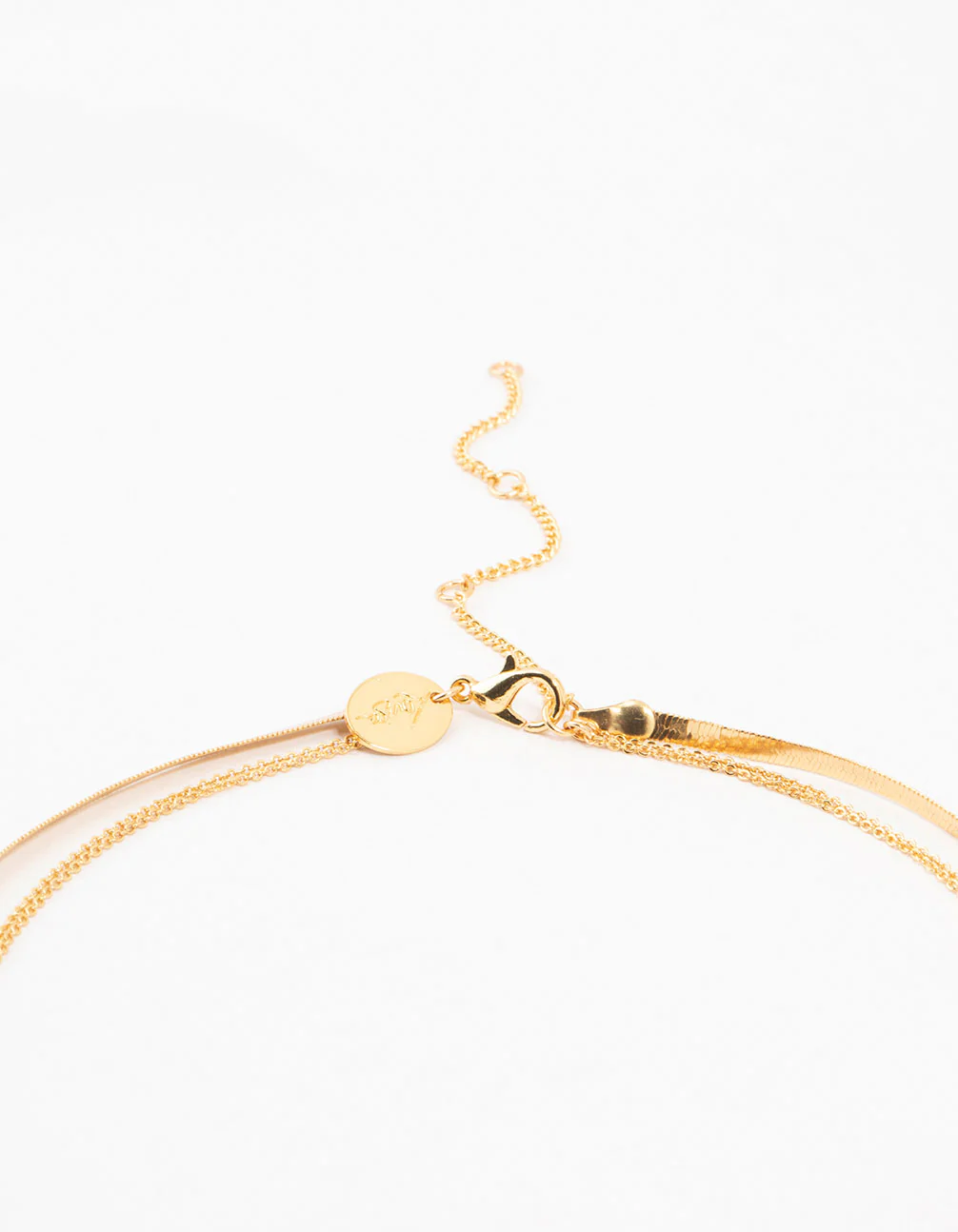 Gold Plated Snake & Diamante Crystal Layered Necklace - Image 3