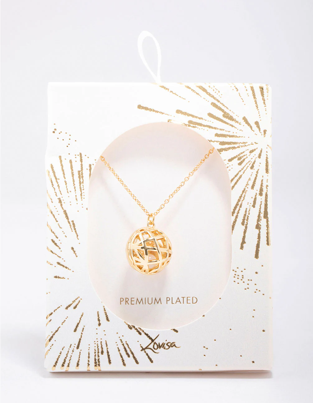 Gold Plated Sphere Pendant Necklace - Image 2