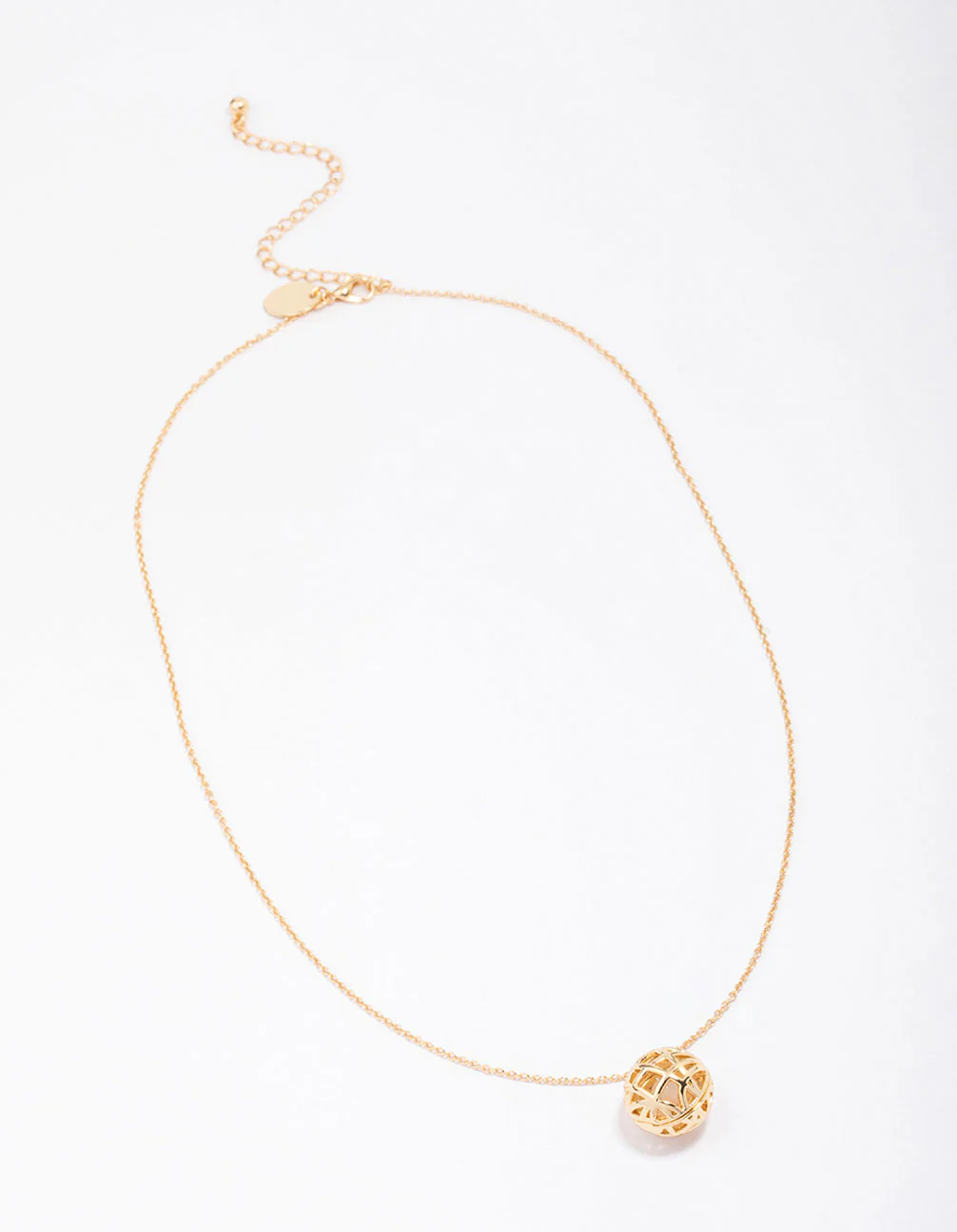 Gold Plated Sphere Pendant Necklace - Image 3