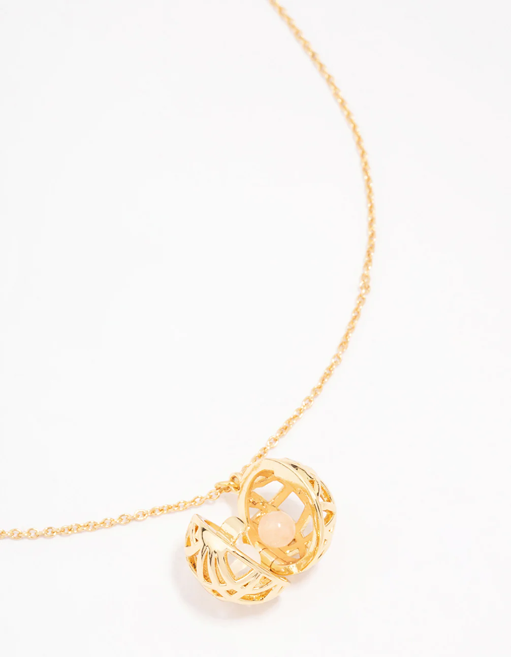 Gold Plated Sphere Pendant Necklace - Image 4