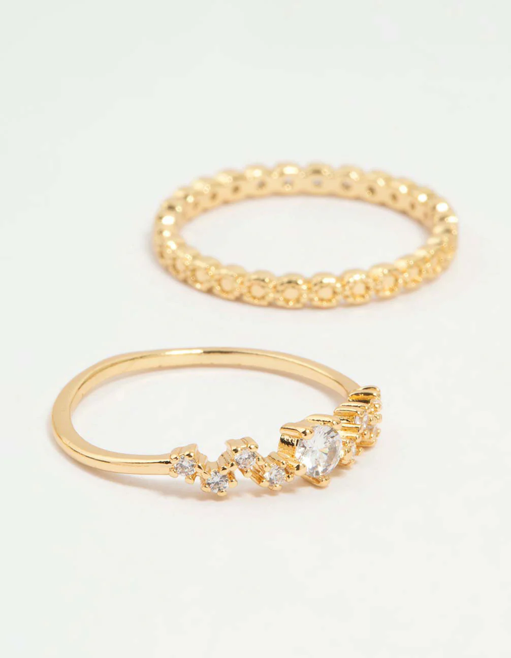 Gold Plated Squiggle & Rope Rings 5-Pack - Image 3