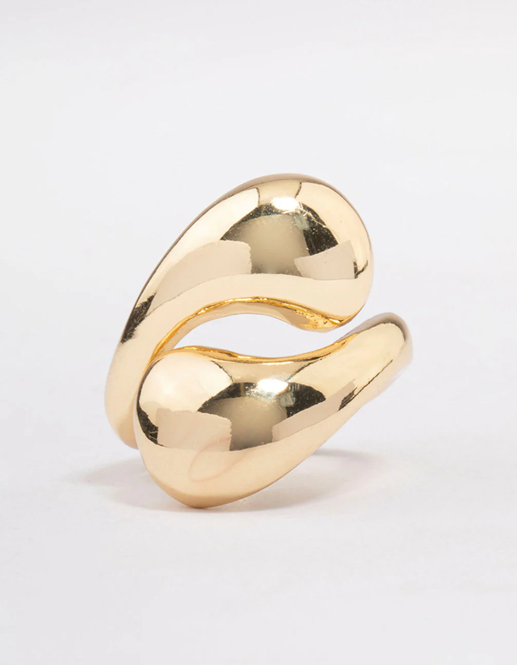 Gold Plated Stacked Swirl Cocktail Ring - Image 3